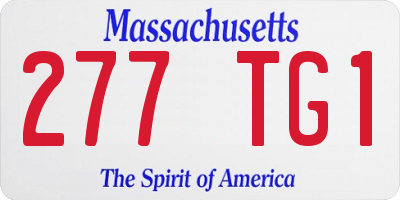 MA license plate 277TG1