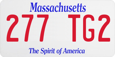 MA license plate 277TG2