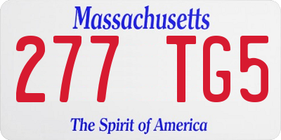 MA license plate 277TG5