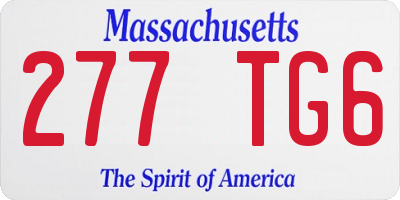 MA license plate 277TG6