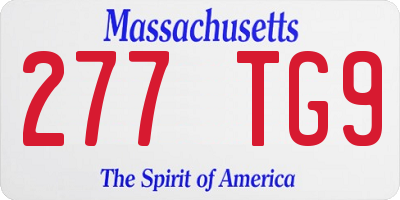 MA license plate 277TG9