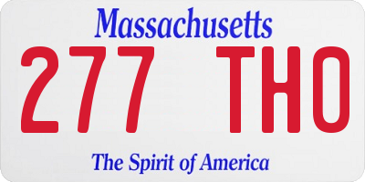 MA license plate 277TH0