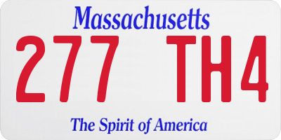 MA license plate 277TH4