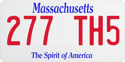 MA license plate 277TH5
