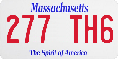 MA license plate 277TH6