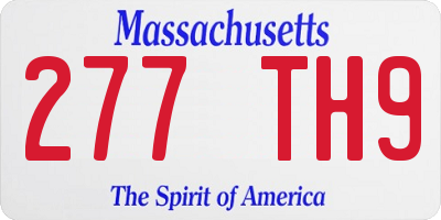 MA license plate 277TH9