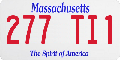 MA license plate 277TI1