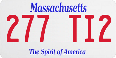 MA license plate 277TI2