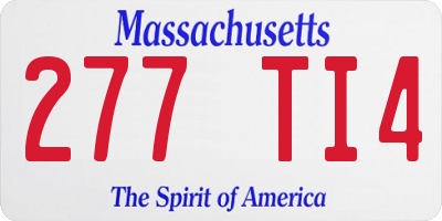 MA license plate 277TI4