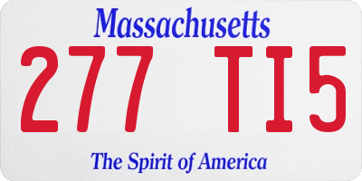 MA license plate 277TI5