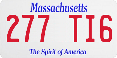 MA license plate 277TI6