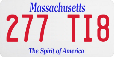 MA license plate 277TI8