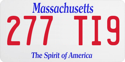 MA license plate 277TI9