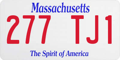 MA license plate 277TJ1