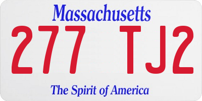 MA license plate 277TJ2