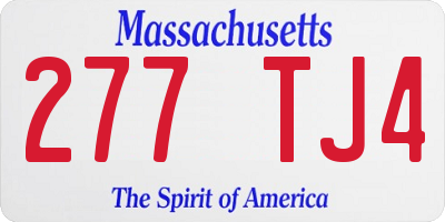 MA license plate 277TJ4