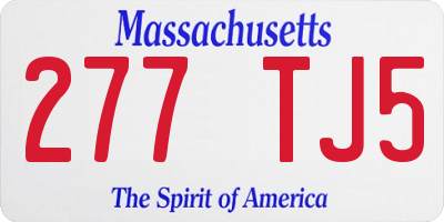MA license plate 277TJ5