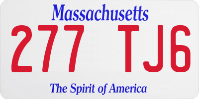 MA license plate 277TJ6