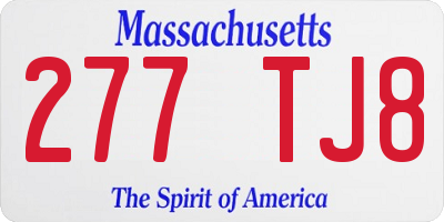 MA license plate 277TJ8