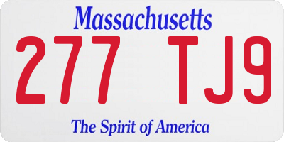MA license plate 277TJ9