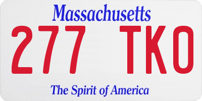 MA license plate 277TK0