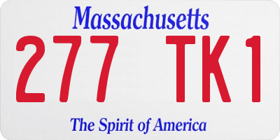 MA license plate 277TK1