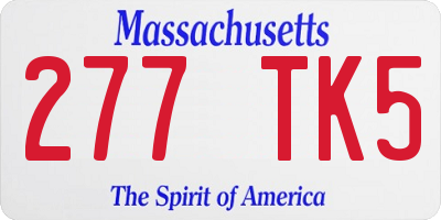 MA license plate 277TK5