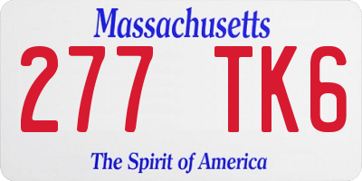 MA license plate 277TK6