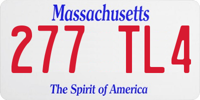 MA license plate 277TL4