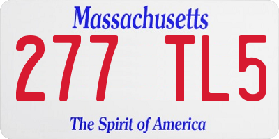 MA license plate 277TL5