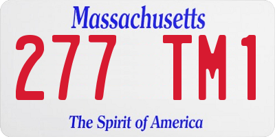 MA license plate 277TM1