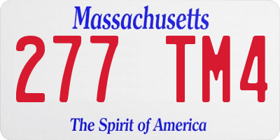 MA license plate 277TM4