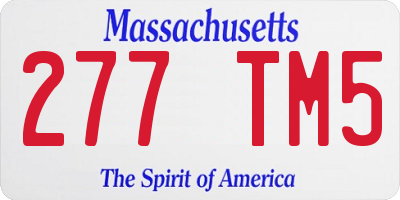 MA license plate 277TM5