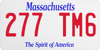 MA license plate 277TM6