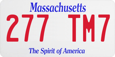 MA license plate 277TM7