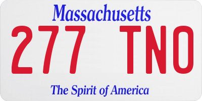 MA license plate 277TN0