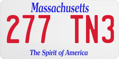 MA license plate 277TN3
