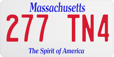 MA license plate 277TN4