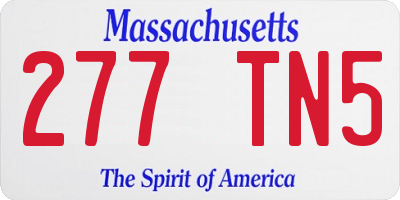 MA license plate 277TN5