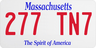MA license plate 277TN7