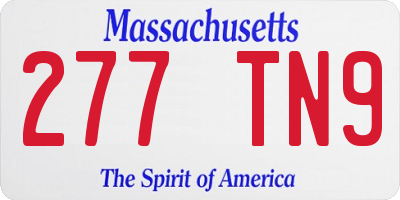 MA license plate 277TN9