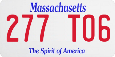 MA license plate 277TO6