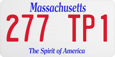 MA license plate 277TP1