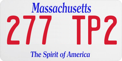 MA license plate 277TP2