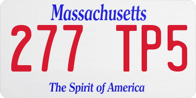 MA license plate 277TP5