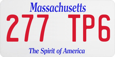 MA license plate 277TP6