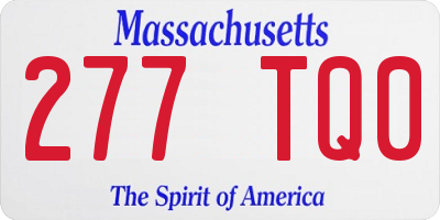 MA license plate 277TQ0
