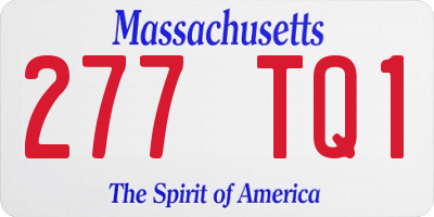 MA license plate 277TQ1