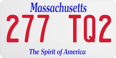 MA license plate 277TQ2