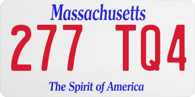 MA license plate 277TQ4